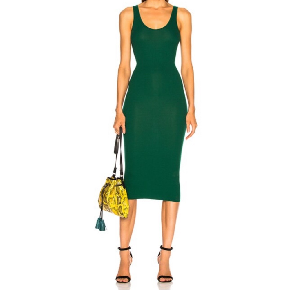 Enza Costa Forest Green Midi Tank Dress